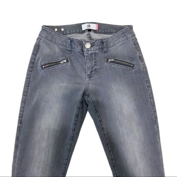 Cabi Gray Skinny Low Rise Stretchy Jeans Size 2 - Picture 3 of 9